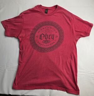 Obey Worldwide Propaganda Graphic Tee XL Red Heather Streetwear Shirt